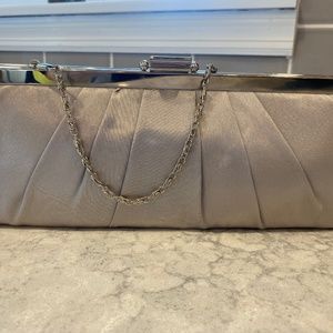 Silver evening clutch
